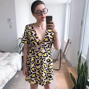 CUSTOMIZED animal print wrap dress S size